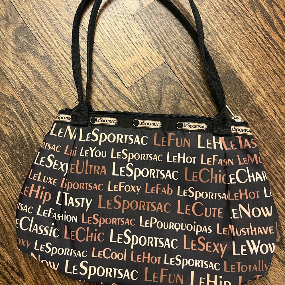 LeSportsac Multicolor Text Print Shoulder Bag